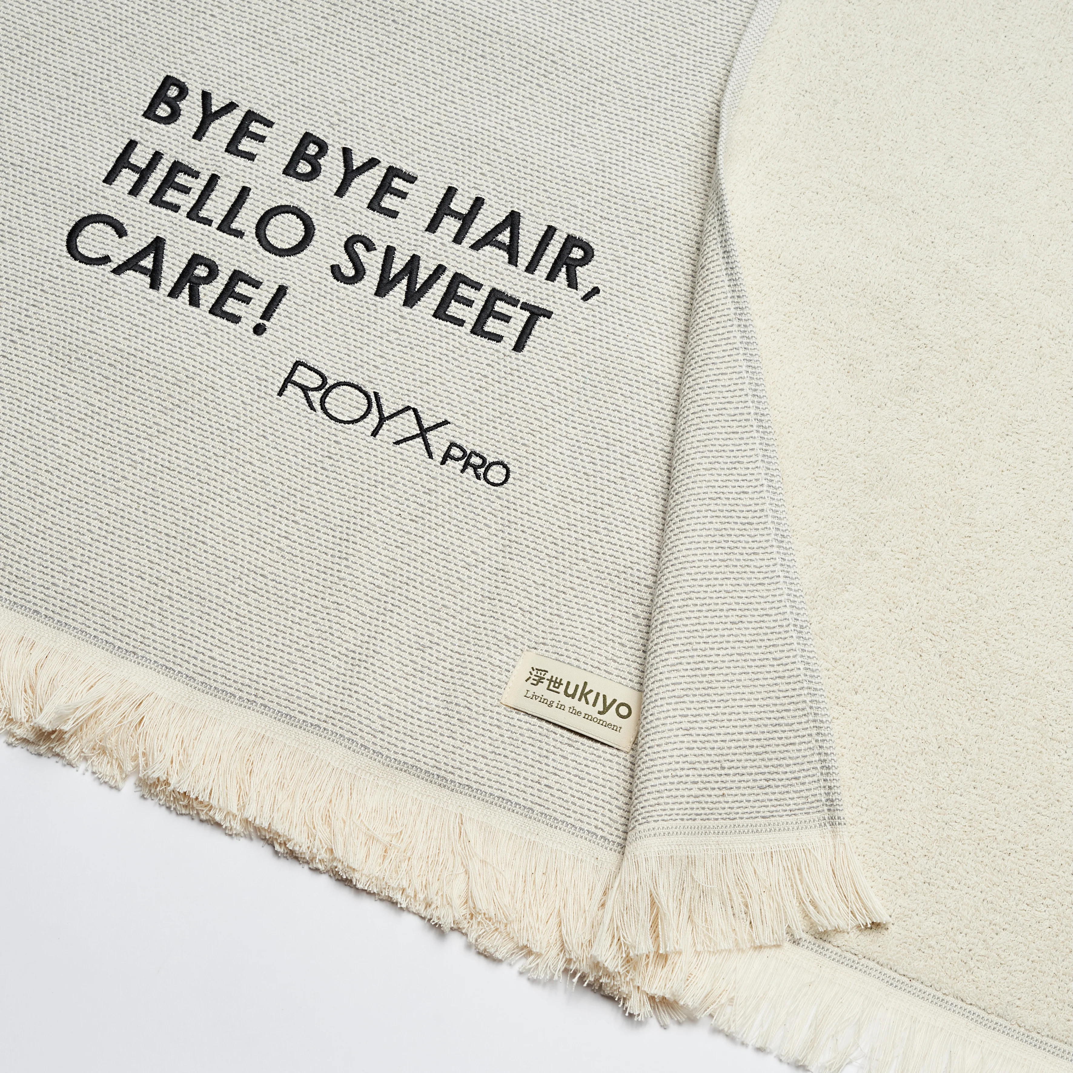 Hamamhanddoek 'Bye bye hair, hello sweet care' (100x180cm) - Image 2